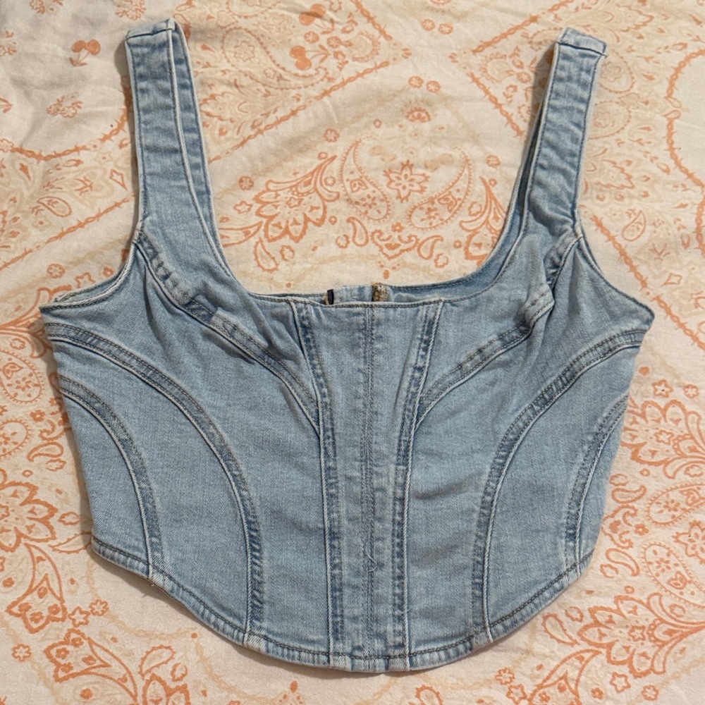 Denim Corset Top